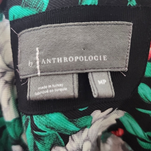 Anthropologie Black Floral Midi Shirt Dress MP - Picture 8 of 8